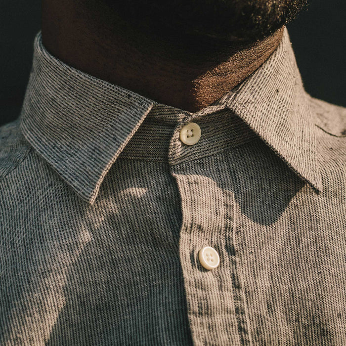 A close up of the fit model wearing the California