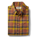 flatlay of The California in Trolley Plaid folded
