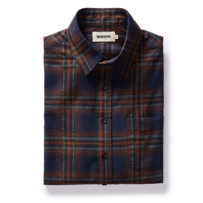 flatlay of The California in Twilight Plaid Brushed Cotton Twill