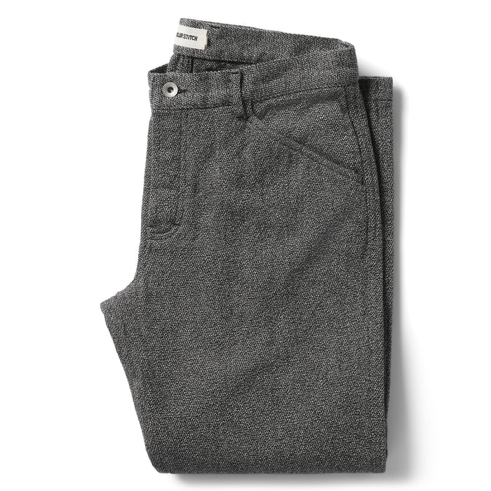 flatlay of The Camp Pant in Indigo Salt and Pepper folded