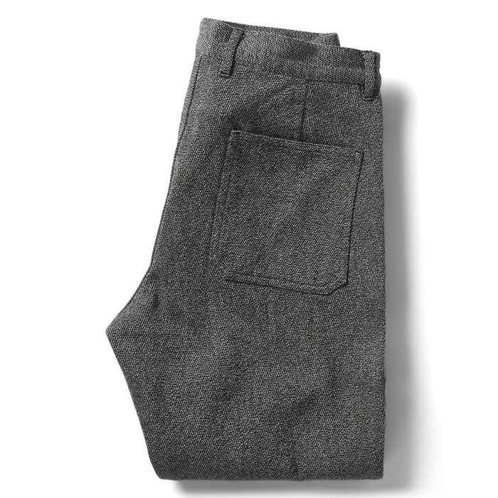 flatlay of the back of The Camp Pant in Indigo Salt and Pepper  folded