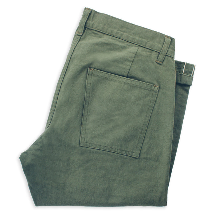 The Camp Pant in Olive Drab Selvage