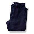 folded flatlay of The Camp Pant in Rigid Indigo Sashiko