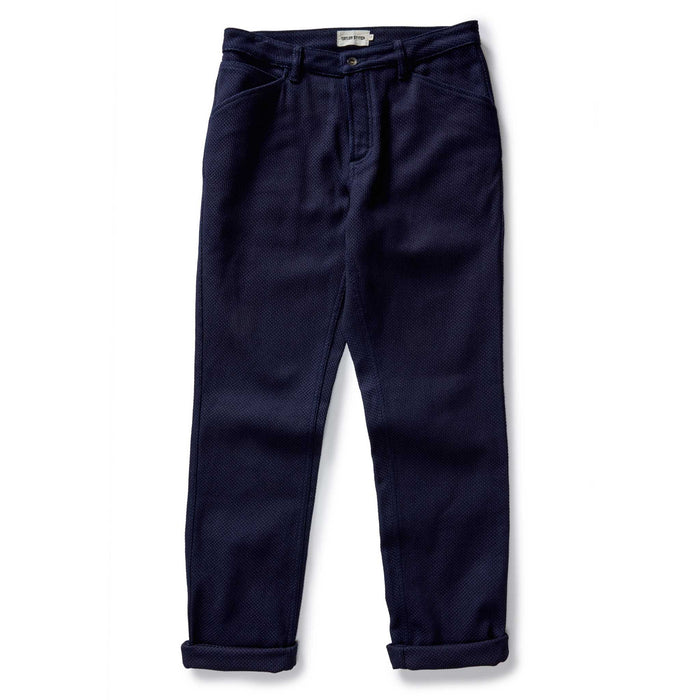 flatlay of The Camp Pant in Rigid Indigo Sashiko