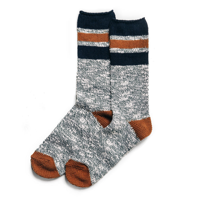 flatlay of The Camp Sock in Heather Olive