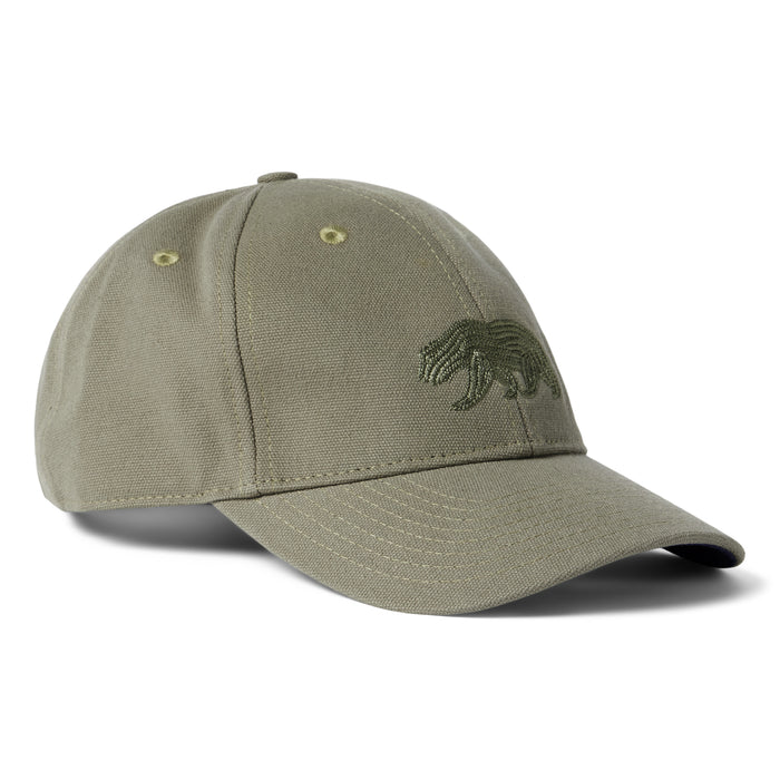 side image of The Canvas Cap in Olive Embroidered Bear