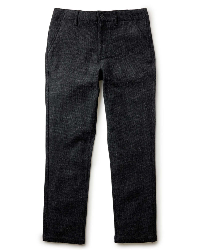 flatlay of The Carnegie Pant in Heather Charcoal Wool