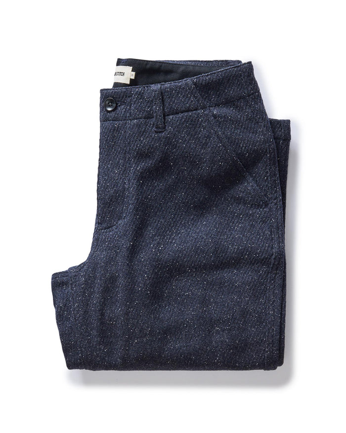 The Carnegie Pant in Navy Nep Wool