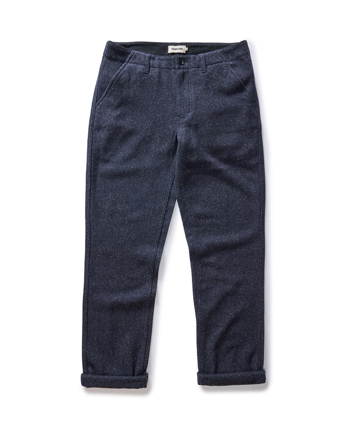 The Carnegie Pant in Navy Nep Wool
