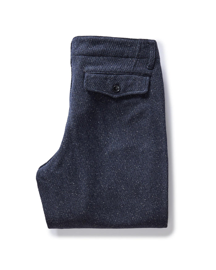 The Carnegie Pant in Navy Nep Wool