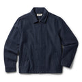 flatlay of The Cavern Jacket in Navy Dobby Grid