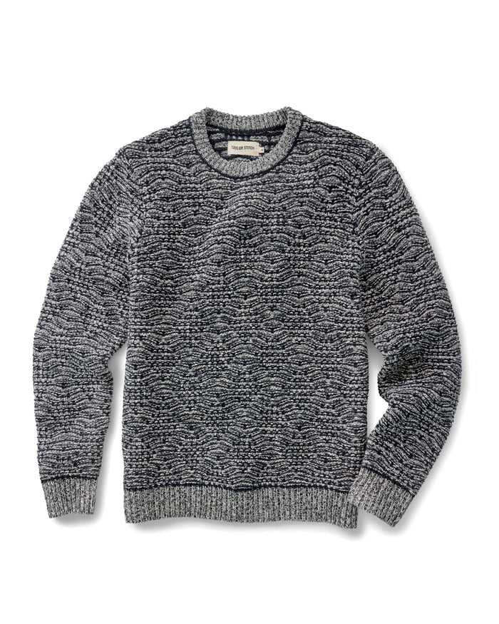 flatlay of The Chatham Crew in Marine Stripe Jacquard