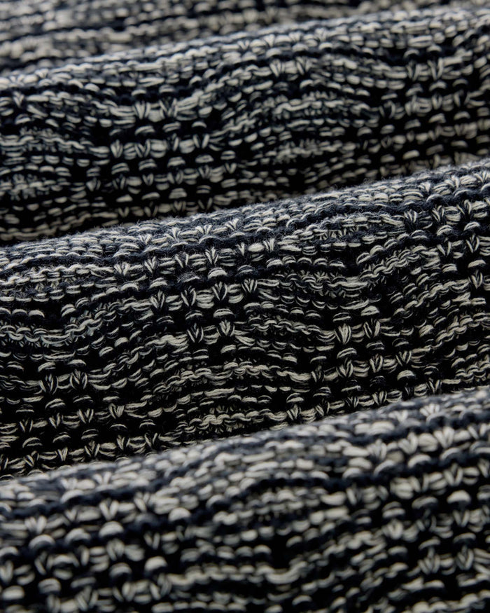 material shot of the sleeve on The Chatham Crew in Marine Stripe Jacquard