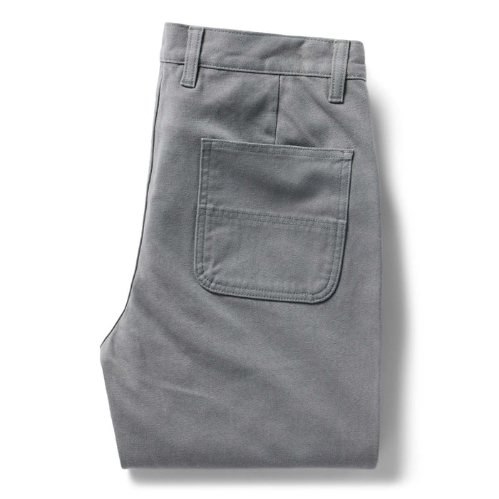 flatlay of The Chore Pant in Gravel Boss Duck, shown folded