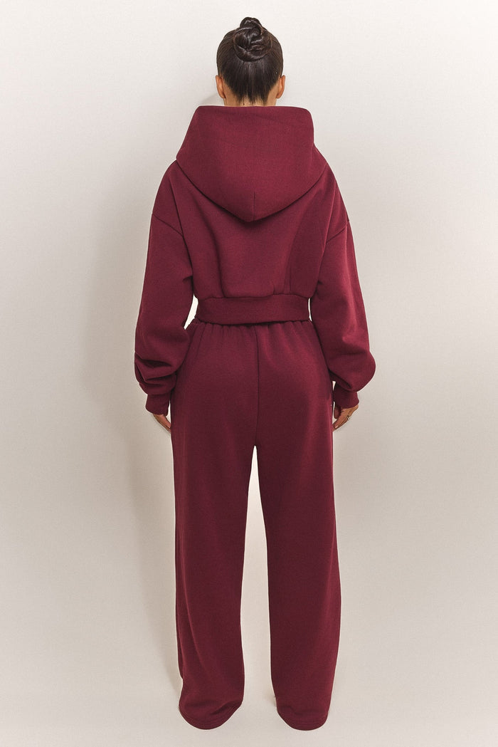 The Classics Longline Zip Jacket in Wine