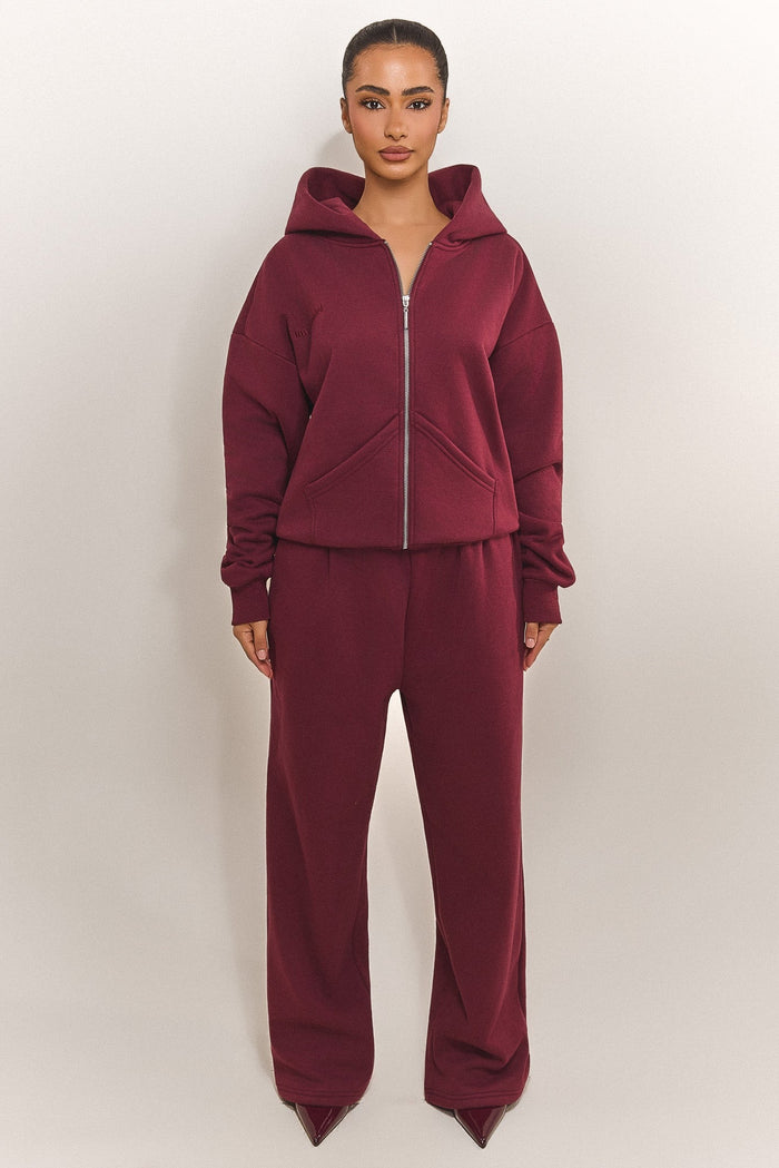 The Classics Longline Zip Jacket in Wine