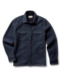 flatlay of The Connor Overshirt in Dark Navy Boucle