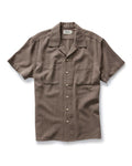 flatlay of The Conrad Shirt in Cocoa Dobby