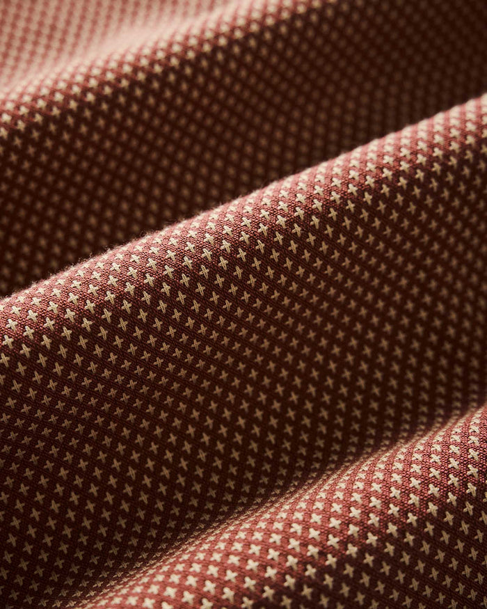 material shot of the fabric on The Conrad Shirt in Fired Brick Dobby
