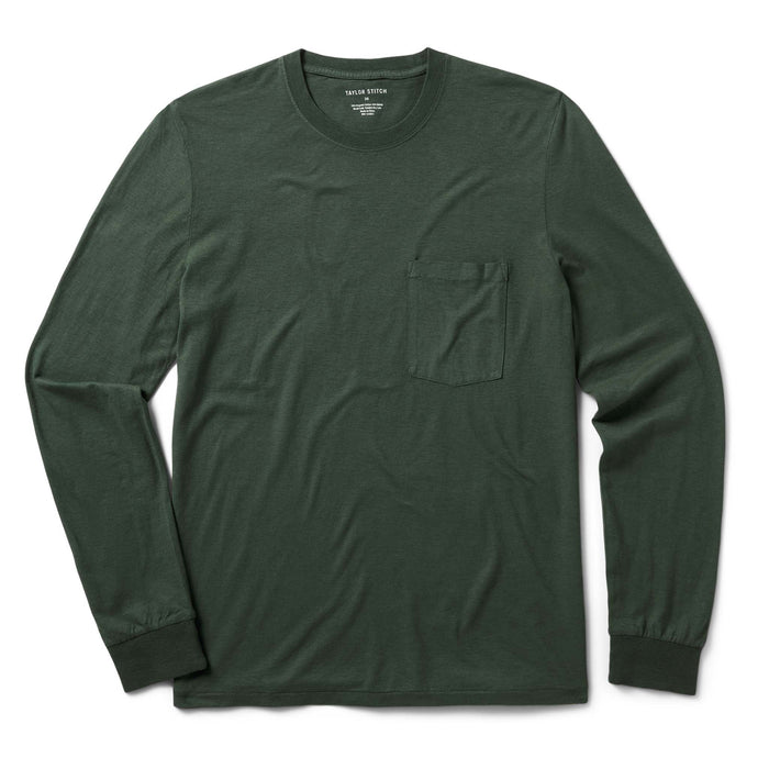 flatlay of The Cotton Hemp Long Sleeve in Pine