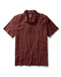 flatlay of The Cotton Hemp Polo in Black Cherry