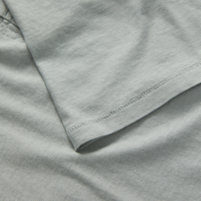 material shot of the sleeve on The Cotton Hemp Polo in Slate