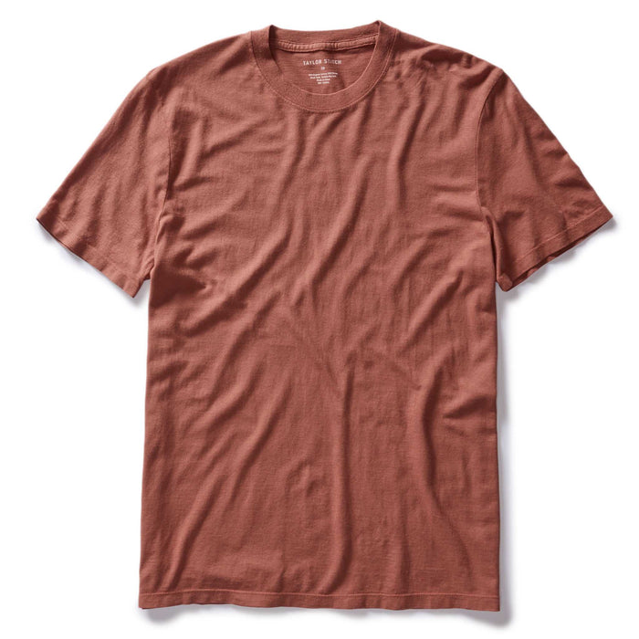 flatlay of The Cotton Hemp Tee in Fired Clay