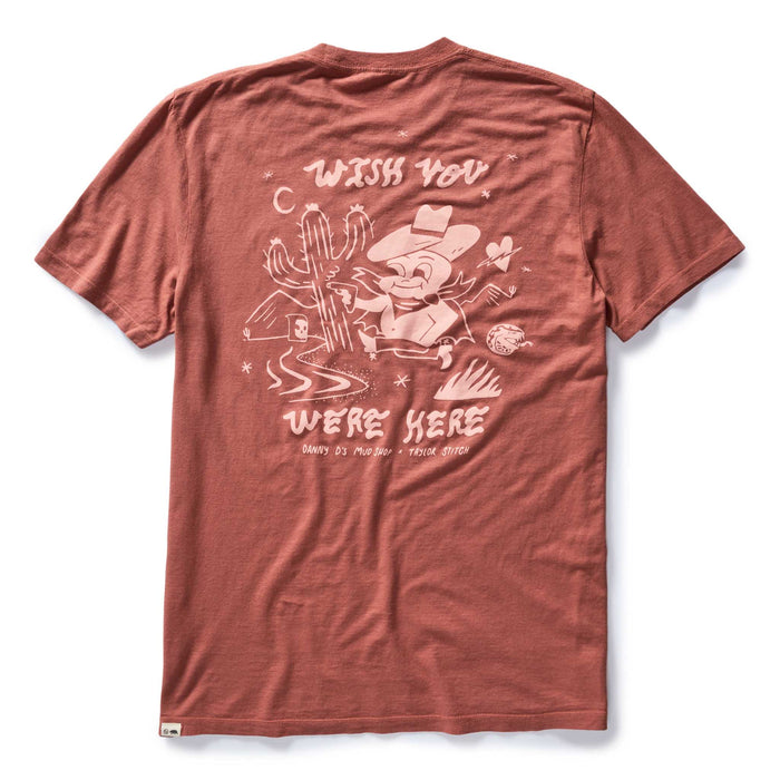 flatlay of the back of The Cotton Hemp Tee in Wish You Were Here