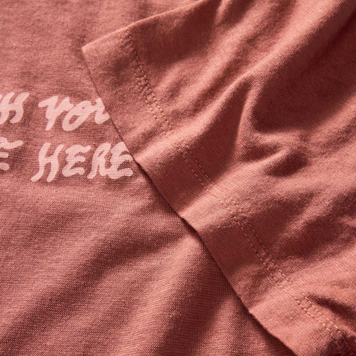 material shot of the sleeve on The Cotton Hemp Tee in Wish You Were Here