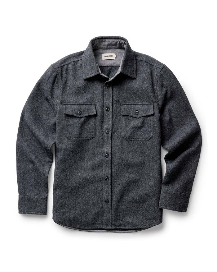 flatlay of The CPO Shirt in Heather Slate Twill