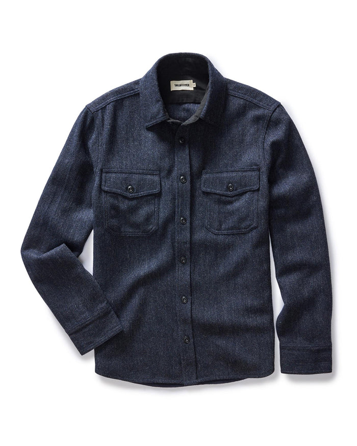 flatlay of The CPO Shirt in Marine Tweed Wool