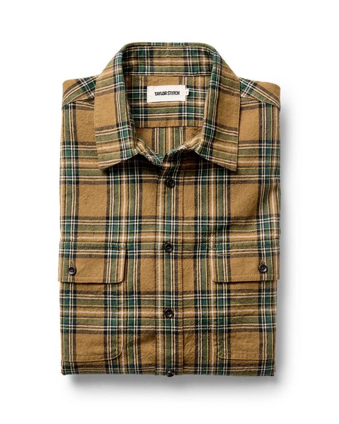 folded flatlay of The Craftsman Shirt in Fern Plaid