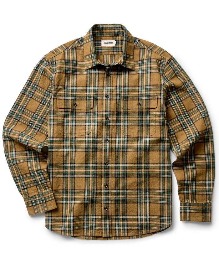 flatlay of The Craftsman Shirt in Fern Plaid