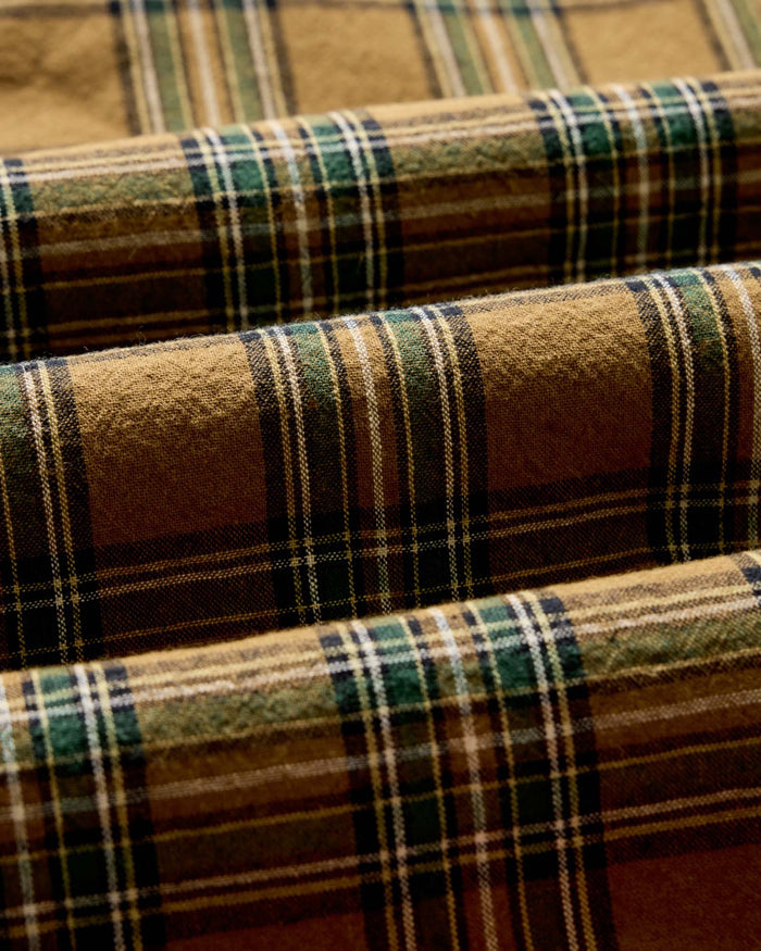 material shot of the fabric on The Craftsman Shirt in Fern Plaid