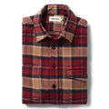flatlay of The Crater Shirt in Cardinal Check