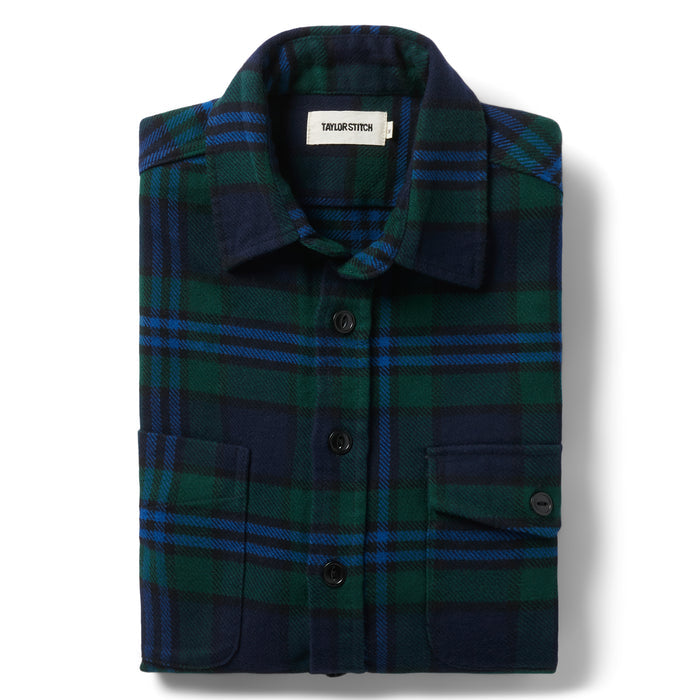 flatlay of The Crater Shirt in Evergreen Check
