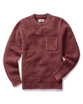 flatlay of The Crawford Crew Sweater in Dried Cherry