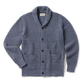 flatlay of The Crawford Sweater in Blue Melange