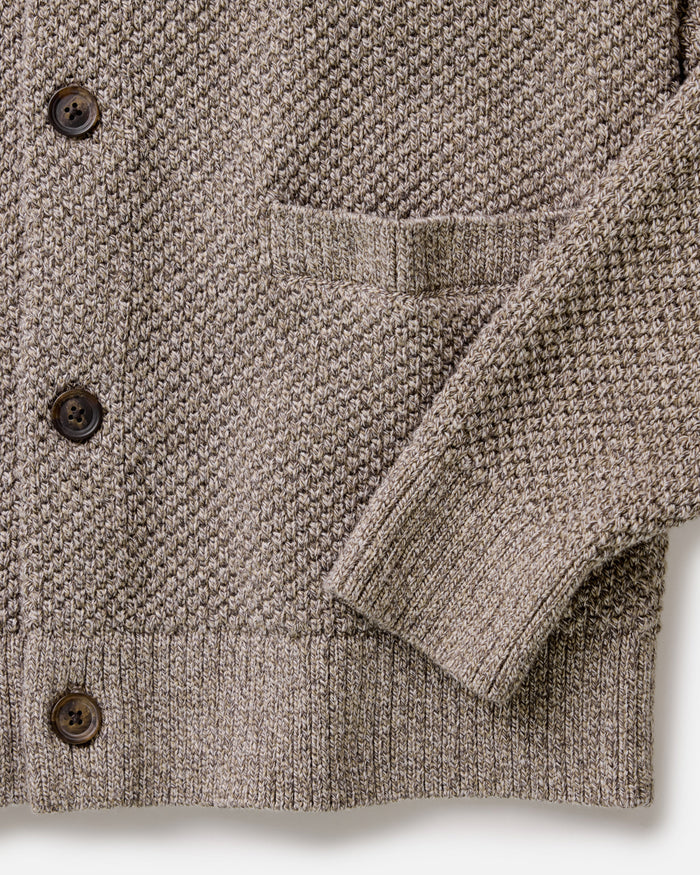 material shot of the cuffs on The Crawford Sweater in Coffee Twist