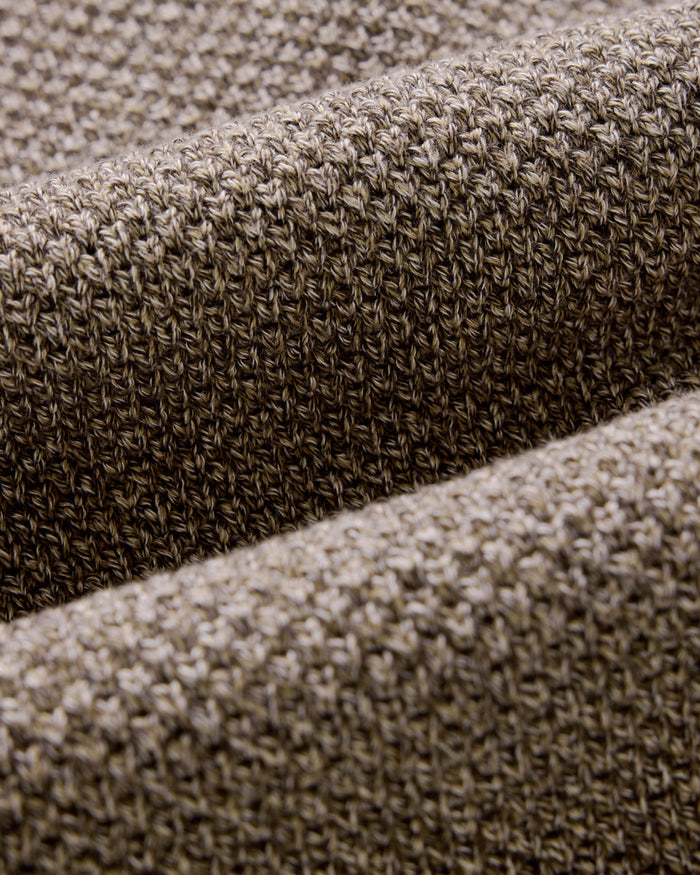 material shot of the fabric on The Crawford Sweater in Coffee Twist