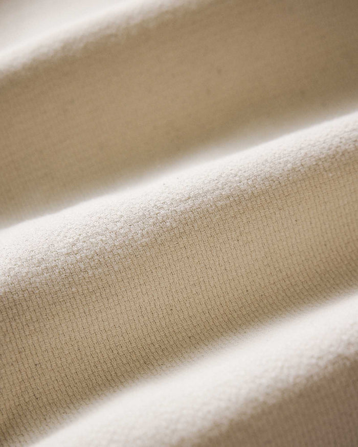 material shot of the fabric on The Crew Jacket in Seeded Natural Sashiko