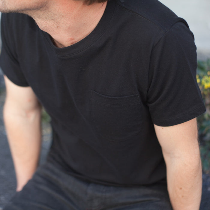 The Crewneck Pocket Tee in Black