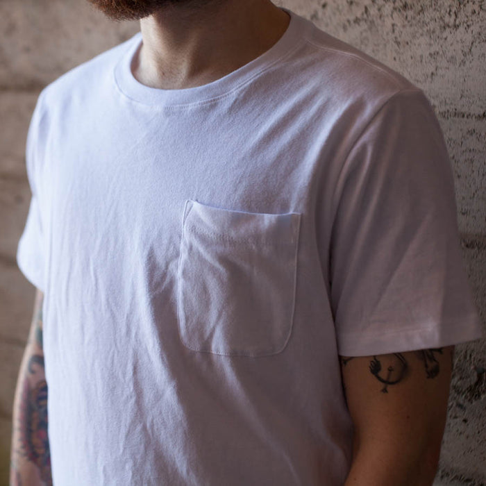 The Crewneck Pocket Tee in White