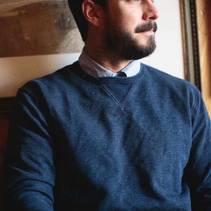 The Crewneck Sweatshirt in Sea Washed Indigo