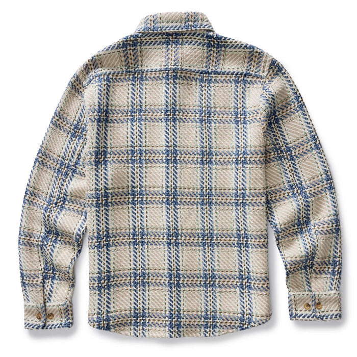 flatlay of the back of The Cutter Overshirt in Sandbar Plaid