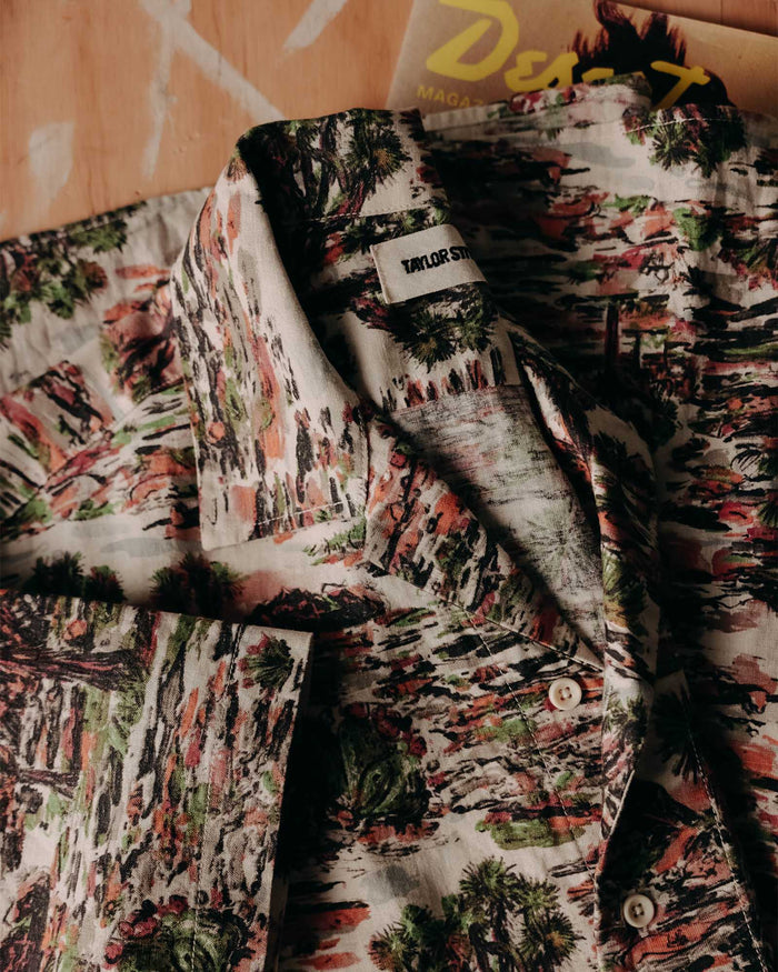 editorial image of The Davis Shirt in Desert Sunset folded