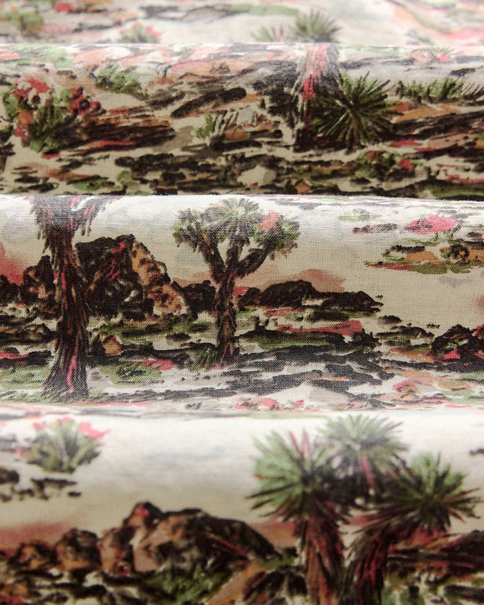 material shot of the fabric on The Davis Shirt in Desert Sunset