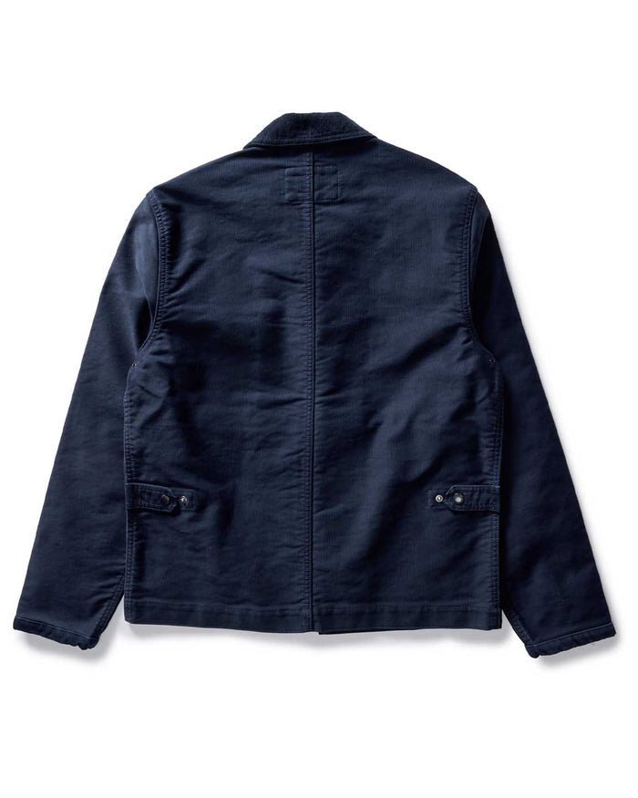flatlay of the back of The Deck Jacket in Dark Navy Bedford Cord
