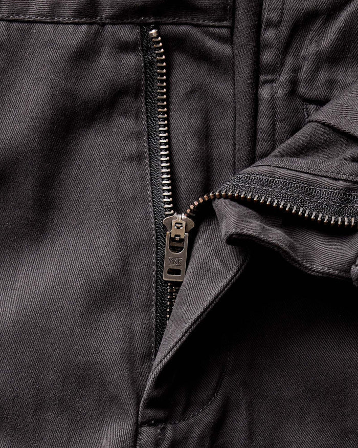 material shot of the waistband on The Democratic Foundation Pant in Organic Faded Black