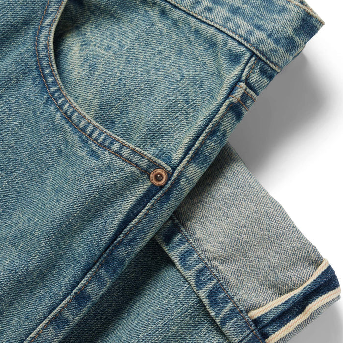 material shot of pocket and selvage detail on The Democratic Jean in 24-Month Japanese Selvage
